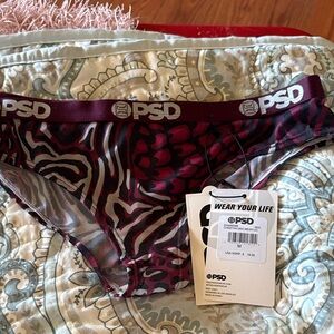 6️⃣0️⃣9️⃣ PSD Women's Maroon and Gray Patterned Briefs